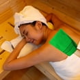 thumbnail image 2 of Coarse Green Sauna Towel - Polyester Cotton, High Water Absorption, Durable, Massage Effect, Easy To Clean, 10g, 2 of 4