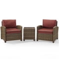 thumbnail image 3 of Afuera Living Ensemble de Conversation Moderne de Patio en Osier 3 Pcs, Brun et Sangria, 3 of 6