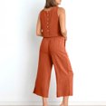thumbnail image 3 of Mgmyaa Womens Summer 2 Piece Outfits Linen Crop Tank Tops Lounge Matching Sets & Long Track Pants Tracksuits, 3 of 8