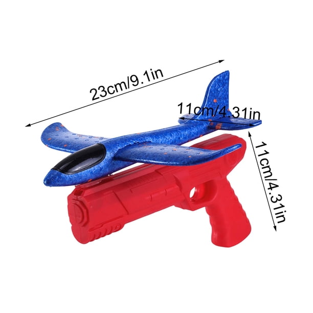Cobye- Lot de 2 avions planeurs en mousse LED 47 cm – Rouge et bleu –lancer à la main, intérieur/extérieur- 3 modes d'éclairage - Jeux - Jouets