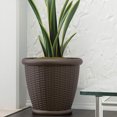 thumbnail image 2 of Suncast Willow 18 Inch Diameter Resin Decorative Wicker Patio Planter Pot, Java, 2 of 8