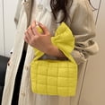 thumbnail image 2 of SIYTUAU Pleated Bow Bag Womens Handbag Shoulder Solid Color Crossbody Bag For Daily Use In Yellow Color Yellow, 2 of 6