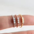 thumbnail image 4 of Opal Ring Opal Stacking Ring White Opal Ring Three Stone Opal Ring Dainty Ring, 4 of 6