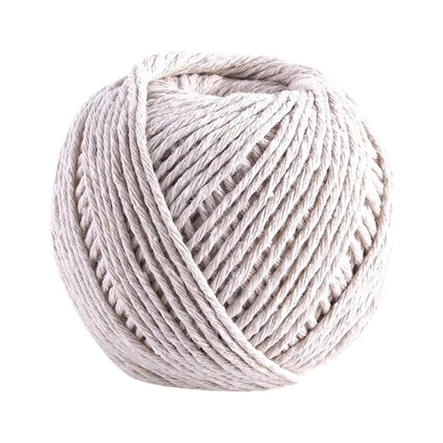 Blarkrus Cooking String Cooking Rope Food Safe Kitchen Cotton Twine, shown as a neatly wound ball of natural-colored cotton thread. Designed for wrapping dumplings, this durable and food-safe twine is suitable for high-temperature cooking and ensures secure packaging of rice dumplings. Approximately 70 meters in length, it is versatile for kitchen and craft use.