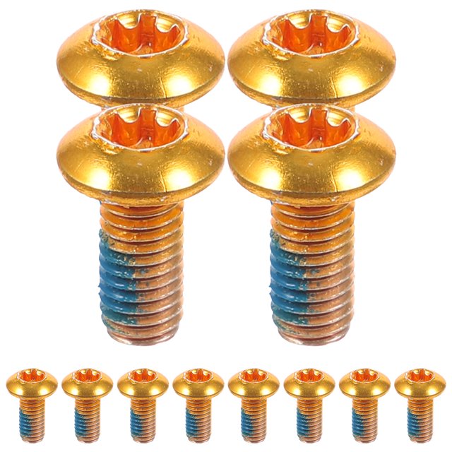SHISUYAN 1 Box/12PCS Titanium Steel Brake Pad Screws Brake Fixing Screws Durable Screws for Mountain Bike (Golden)