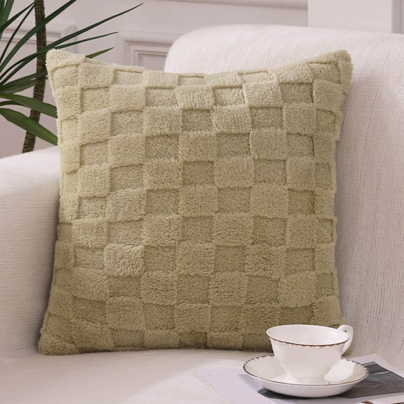 Big Savings! Furry Pillow Set, Shu Cotton Velvet Sofa Cushion, Living Room Throw Pillows, Office Lumbar Support Pillow, Soft Cushions for Backrest Comfort and Decoration