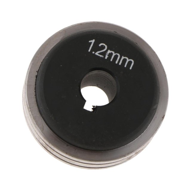 Decodeary Pièces de Rouleau de Rouleau d'Entraînement d'Alimentation de Fil de Mig d'Acier et Argent Noir Durable 1.2-1.4 1Set