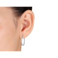 thumbnail image 3 of Boucles d'Oreilles Créoles Rondes en Or Blanc 10K, 3 of 3