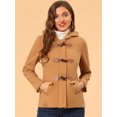thumbnail image 2 of INSPIRE CHIC Manteau Duffle à Bascule pour Femme, Fermeture Éclair devant, Uni, Court, Caban à Capuche, 2 of 6
