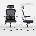 thumbnail image 3 of HOMCOM Ergonomic Office Chair, Mesh Desk Chair with Lumbar Support, Black, 3 of 10