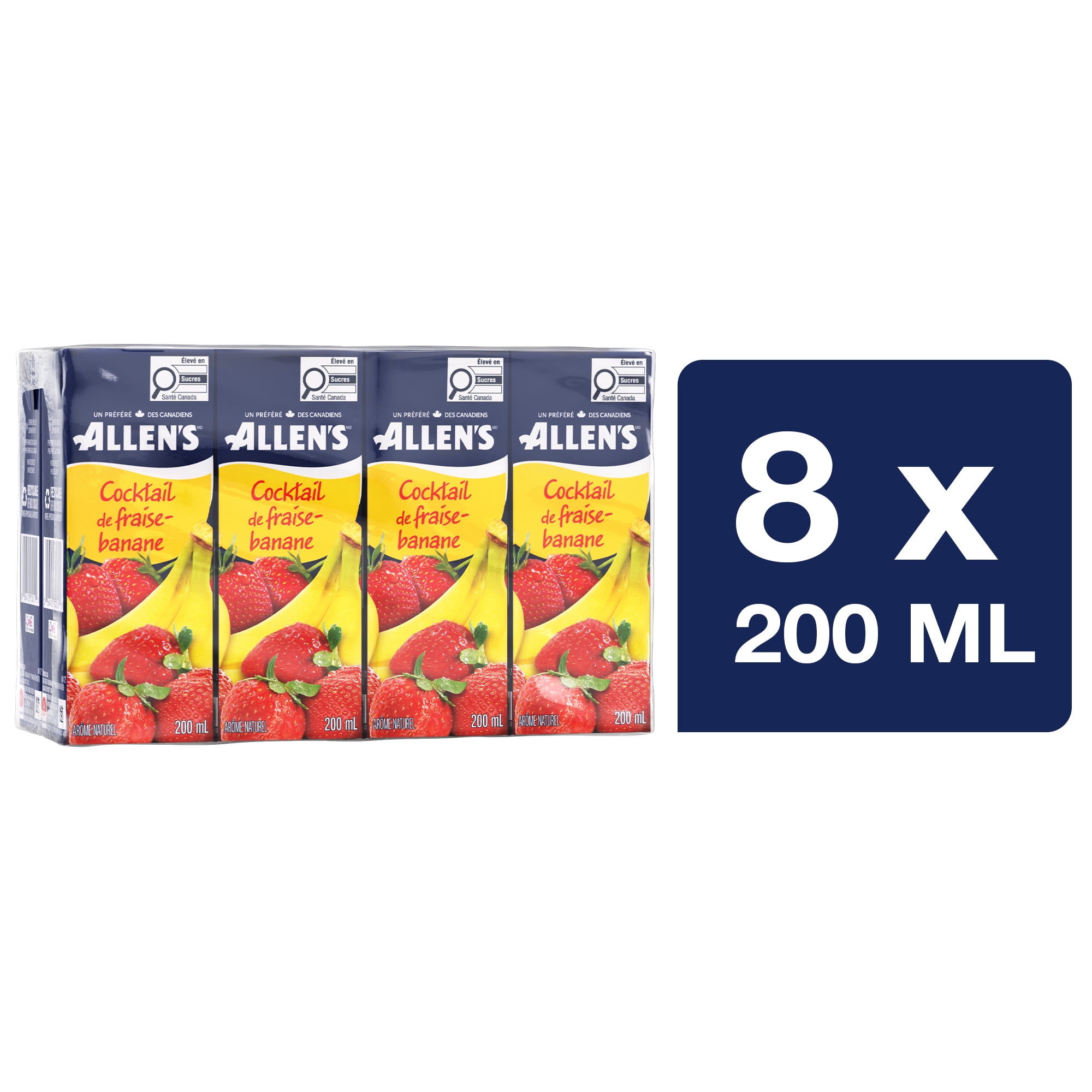 Allen's Boîtes de Jus Cocktail Fraise-Banane 8X200ML