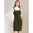 thumbnail image 2 of INSPIRE CHIC Robe Chasuble pour Femme à Boutons, Taille à Nouer, Extensible, Salopette Tablier, Vert Armée, TP, 2 of 6