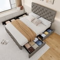 thumbnail image 4 of CazToi Queen Size Storage Bed 4 Drawers Adjustable Headboard 1000LB Capacity PU Leather Bed Frame, 4 of 8