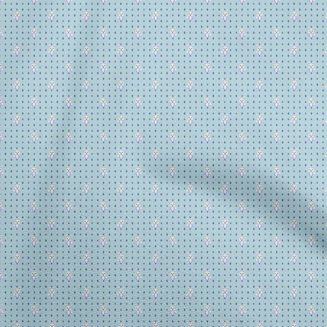 oneOone Georgette Viscose Light Blue Fabric Rabbit Fabric For Sewing Printed Craft Fabric By The Yard 42 Inch Wide