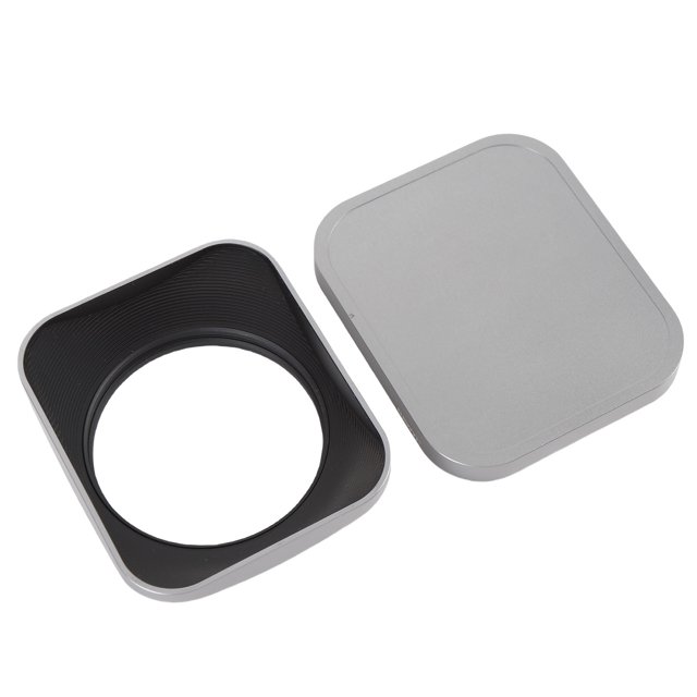 Metal Square Lens Hood, Aluminium Alloy Lens Shade with Cap, Scratch Proof Lens Hood Protector Easy to Install for SLR Cameras DSLR Cameras