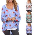 thumbnail image 4 of Cardigans à Manches Longues pour Femmes, Chandails en Molleton de Noël Légers à Col Rond pour Femmes, Imprimé Élan Mignon, Chemises à Manches Longues, Hauts Décontractés d'Automne en Liquidation, 4 of 5