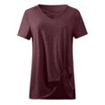 thumbnail image 5 of Birdeem T-Shirt Blouse à Manches Courtes à Col en V Uni pour Femmes, Coupe Ample, 5 of 5