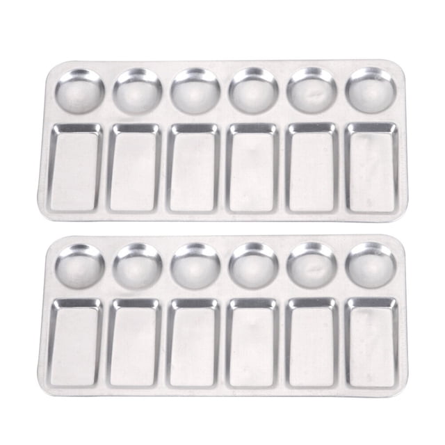 2 Pcs Plateau Aquarelle pour Professionnels Aluminium Robuste 9.04x4.32x0.39 Po