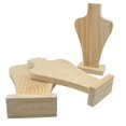 thumbnail image 3 of P/M/G Bois Naturel Non Peint pour Présentation de Collier - 0,5 cm, 3 of 8