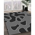 thumbnail image 3 of Ahgly Company Tapis d'Intérieur Lavable à la Machine, Carré, Transitionnel, Charbon Noir, Tapis de Zone, 8 Pieds Carré, 3 of 7
