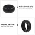 thumbnail image 3 of OULII 4Pcs Finger Ring for Men in Round Black Silicone with Comfort, 3 of 7