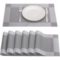 thumbnail image 1 of Namzi Napperons Gris, Ensemble de 6 Napperons en Vinyle Résistants à la Chaleur, Tapis de Table de Cuisine, Tapis de Table en PVC Résistants aux Taches Antidérapants Lavables, Ensemble de 6 (Gris), 1 of 5