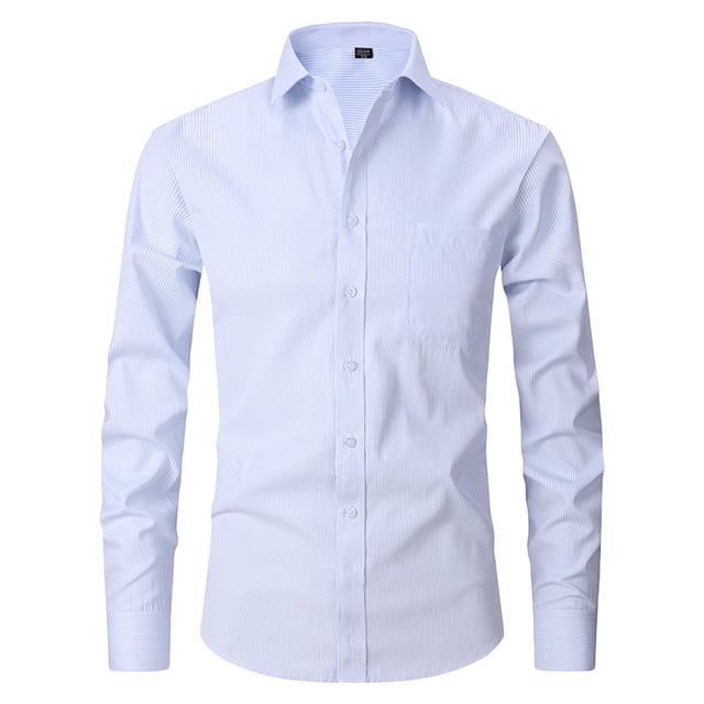 TIMIFIS Chemises d'Affaires pour Hommes Formelles Décontractées Unies à Col Rabattu Chemise Habillée Régulière à Manches Longues Blouse Chemise