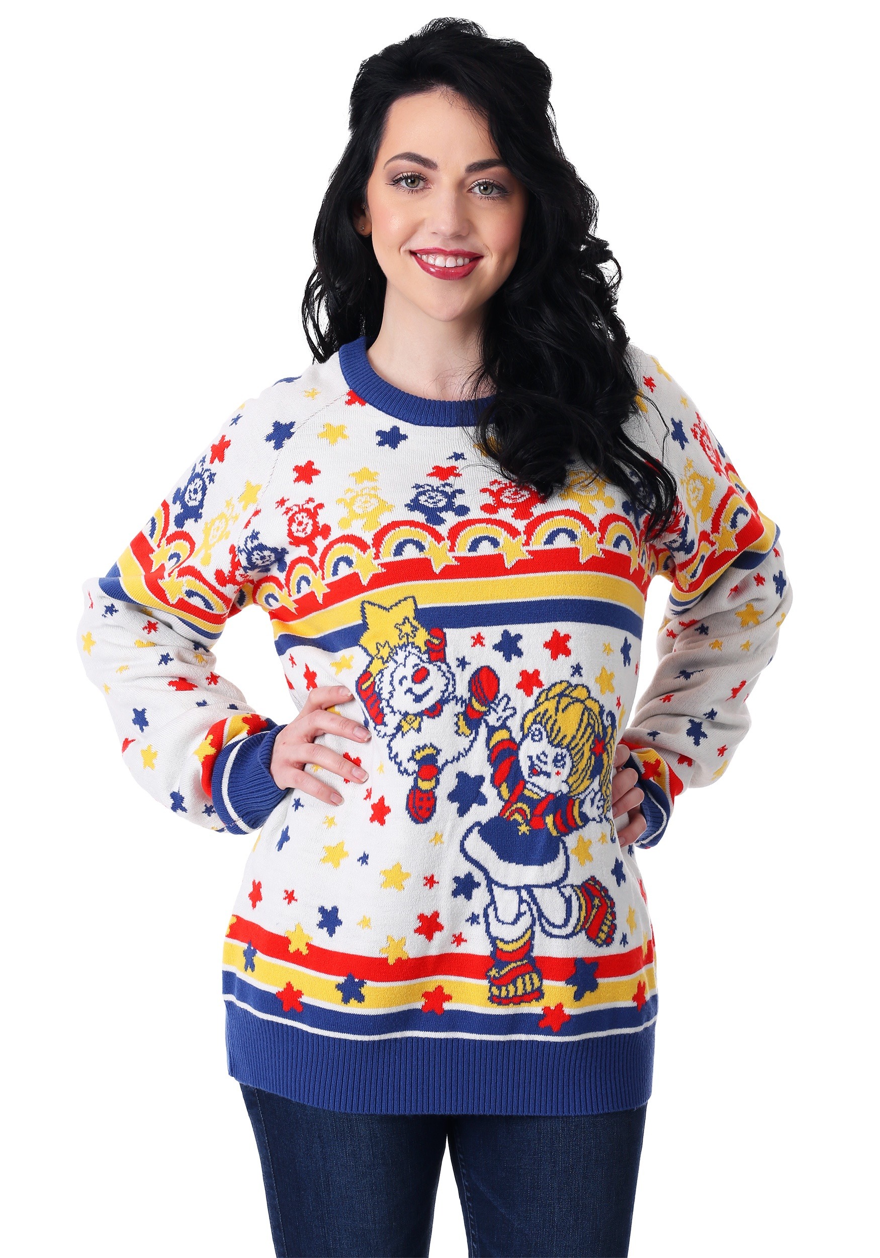 Adult Rainbow Brite Ugly Christmas Sweater Rainbow Brite
