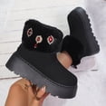 thumbnail image 1 of Roncen Women's Winter Snow Boots with Rhinestone Decorations - Thick Platform Plus Size Fur Trimmed Warm Boots for Cold Weather, Comfortable Elevated Slip-Resistant Casual Shoes with Fluffy Lining, 1 of 8