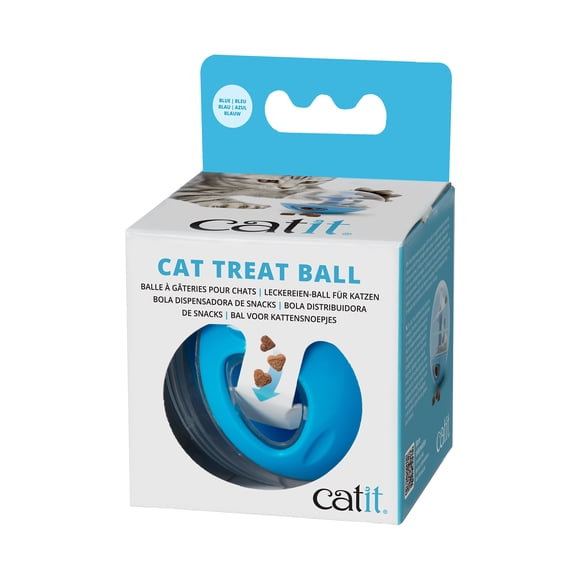 Balle à régals pour chats, bleue