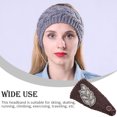 thumbnail image 3 of Crochet Headbands Winter Leaves Pattern with Adjustable Elastic Rhinestones Elastic Head Protector Wide Warm Chunky Hair Accessories for Girls Coffee, 3 of 6