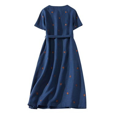 Bigersell Womens Cocktail Dress Deals Female V-Neck 3/4 Sleeve Midi Casual Dress Style D-155 Maternity Dress for Baby Shower Regular Summer Dresses , Blue M