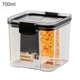 thumbnail image 1 of Cereal Storage Container Airtight Food Fresh Box Box Cereal Storage Container Square Clear Sealed Jar Food Sacks Dispenser, 700ml, 1 of 7
