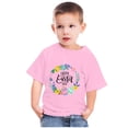 thumbnail image 4 of Penkiiy T-Shirts de Pâques pour Enfants Garçons Filles Mode Pâques Mignon Fleur Œufs de Pâques Imprimé Col Rond Manches Courtes 3 Ans Rose, 4 of 4