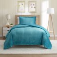thumbnail image 1 of Nestl Ensemble de Housse de Couette, Design Réversible avec devant en Molleton Peluche Découpé et Dos en Microfibre Brossée Douce pour Couettes, Ensemble 2 Pcs avec Fermeture Éclair et Attaches, Housse de Couette Lit Simple, Bleu Sarcelle, 1 of 8