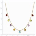 thumbnail image 2 of 14K Yellow Gold Multi-color Gemstone Necklace w/ 2in ext. 18 Inch, 2 of 2