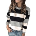 thumbnail image 2 of RKSTN Chandails pour Femmes Bouton Manches Longues Tricot Chandail Molletonné Chandail Hauts Blouse Chemise Col Roulé Chandail Assorti Chandails d'Automne, 2 of 8