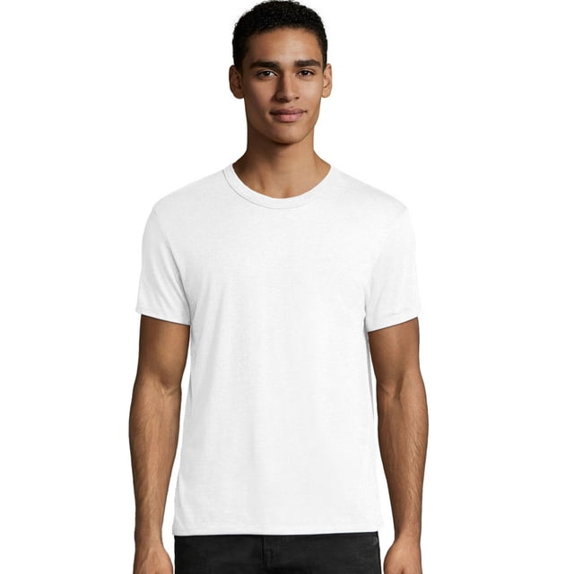 Hanes Mens Elevated Tee, S, Solid White