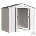 thumbnail image 1 of 7' x 4' Garden Storage Shed w/ Foundation Kit and Double Doors Silver, 1 of 10