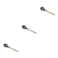 thumbnail image 2 of relayinert Kitchenware Wooden Handle Silicone Shovel Spoon Colander Brush Spatula Tool Missed 3Set, 2 of 6