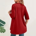 thumbnail image 4 of Timegard Cardigans for Women 1/2 Sleeve Open Front Lightweight Solid Color Casual Loose Jacket Tops, 4 of 7