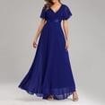 thumbnail image 4 of Robes d'Invitée de Mariage pour Femmes Portefeuille à Col en V en Mousseline Maxi Cocktail Soirée Bal Robe Élégante Longue Robe de Demoiselle d'Honneur, 4 of 7