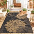 thumbnail image 2 of Tapis d'Extérieur Réversible Imperméable – Tapis de Patio en Paille Plastique Durable, Résistant aux UV, Facile à Nettoyer, Léger et Pliable, Parfait pour le Camping, le Jardin, la Terrasse, le Porche et le VR – 9x12 Pieds, Noir Brun, É.-U., 2 of 8