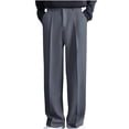 thumbnail image 5 of Weiqiqre Work Pants for Men Suit Pants Personality Design Solid Color Straight Premium Casual Pants Simple Trousers, 5 of 5