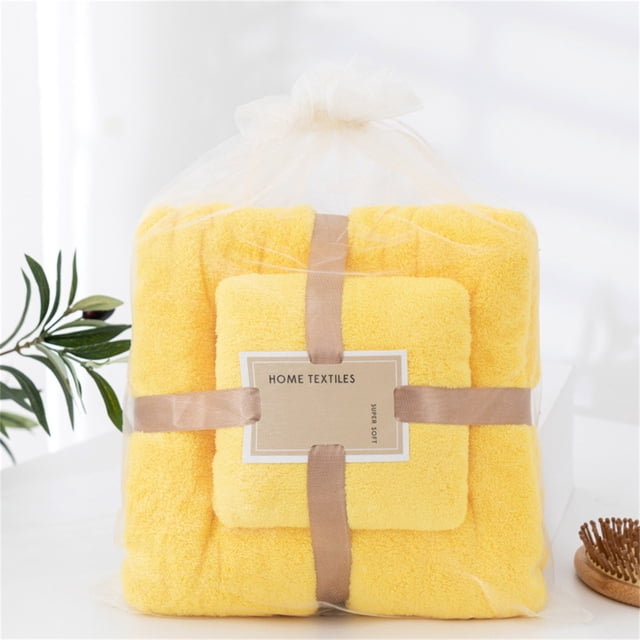 TopLLC Cotton 2 In 1 Bath Towel And Face Towel Soft-Bath Towels Set OF