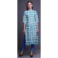 thumbnail image 2 of Bimba Printed Straight Kurtis For Women Button Down Mandarin Indian Tunic Small, 2 of 6