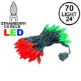 thumbnail image 2 of Novelty Lights 70 Light C6 LED Christmas Mini Light Set, Commercial Grade Outdoor String Lights, Red/Green, Green Wire, 24 Feet, 2 of 7