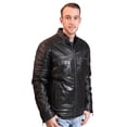 thumbnail image 1 of Classyak Men's Fashion Real Leather Moto Jacket, 1 of 2