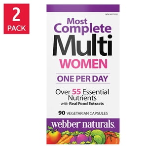 webber naturals Women’s Most Complete Multi 2x90 Vegetarian Capsules – Daily Multivitamin for Women’s Health