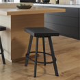 thumbnail image 3 of Amisco Sinclair 25.25" Faux Leather Swivel Counter Stool in Black, 3 of 3